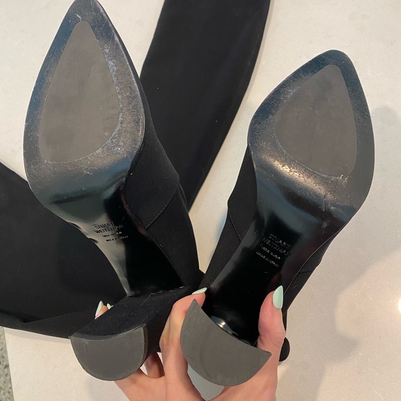 LIKE NEW Stuart Weitzman over the knee thigh high black boot. Scuba material - Picture 8 of 13